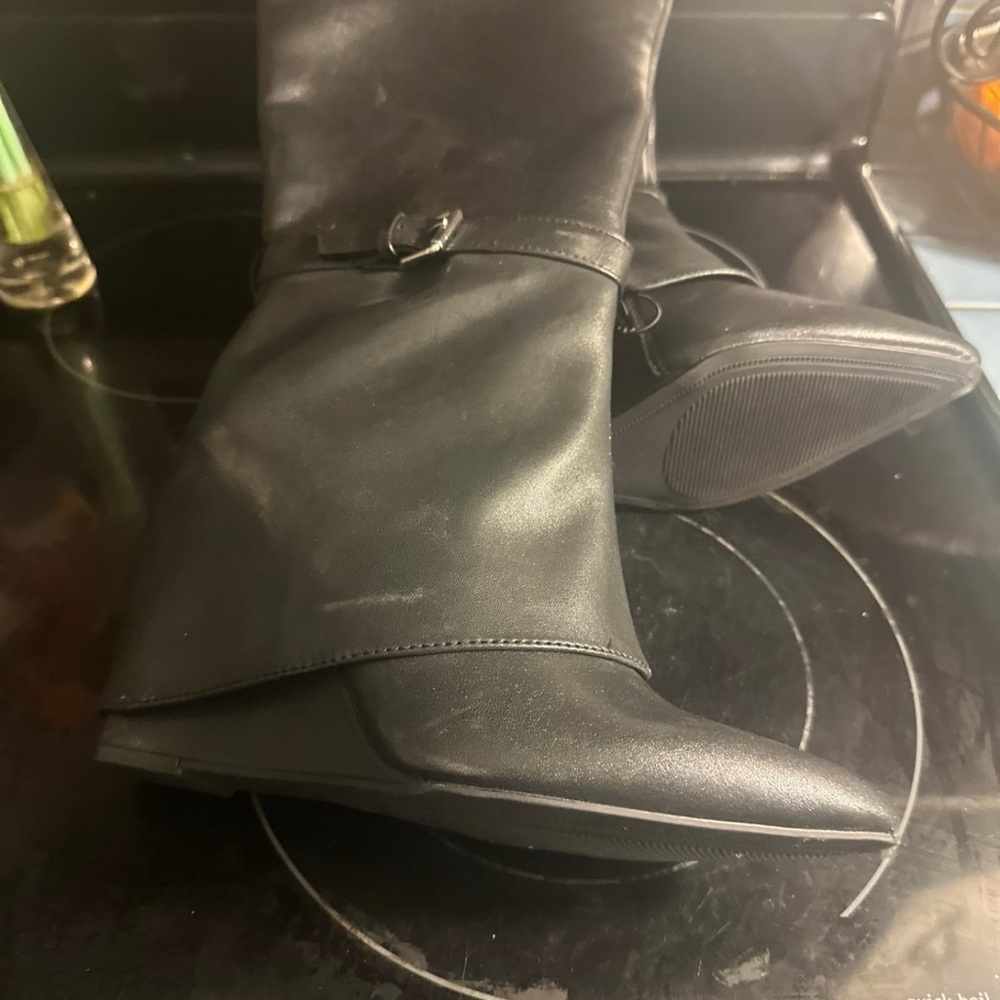 a new day Black Knee-High Boots with Buckle new with tags
